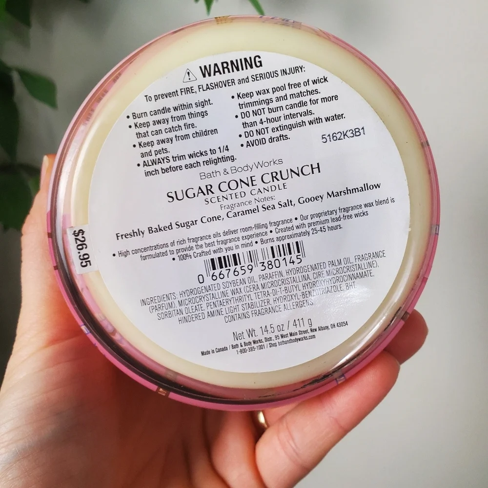Bath and Body Works BBW Sugar Cone Crunch 3 Wick Candle NEW - Picture 5 of 7